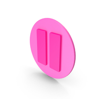 Pink Pause Media Player Icon PNG & PSD Images