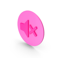 Pink Mute Media Player Icon PNG & PSD Images
