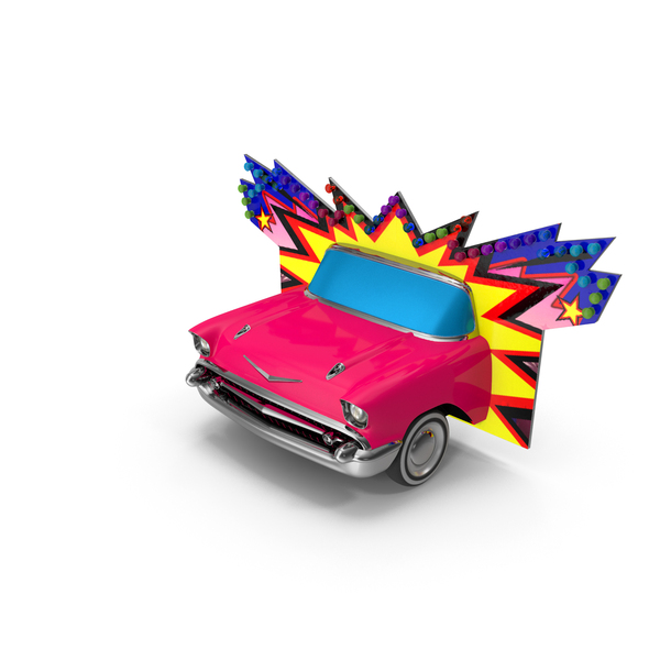 Advertising Volumetric Sign Vintage Car PNG & PSD Images