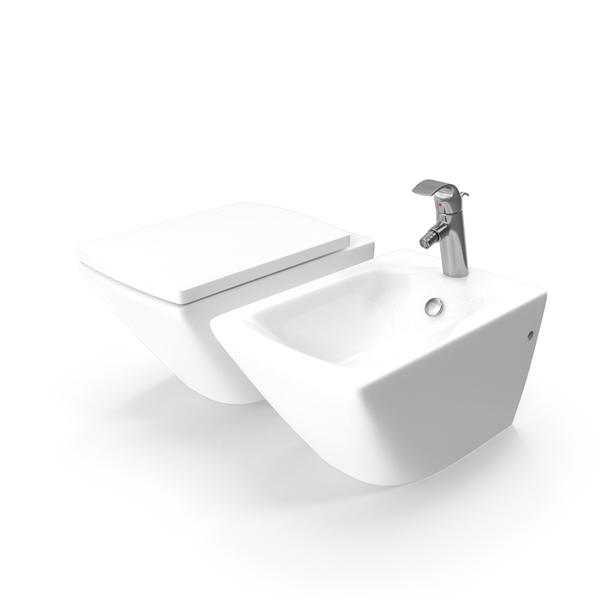 Back To Wall Toilet And Bidet White PNG & PSD Images