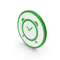 Green & White Circular Clock Symbol PNG & PSD Images