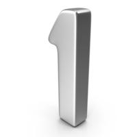 Number 1 Silver or Steel PNG & PSD Images