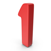 Number 1 Red PNG & PSD Images