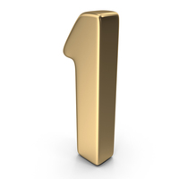 Number 1 Gold PNG & PSD Images