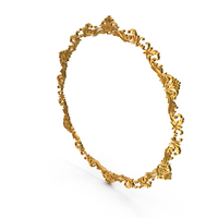 Golden Circular Floral Frame PNG & PSD Images