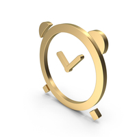 Golden Clock Symbol PNG & PSD Images