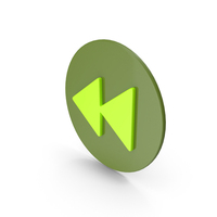 Green Rewind Media Player Icon PNG & PSD Images
