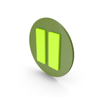 Green Pause Media Player Icon PNG & PSD Images