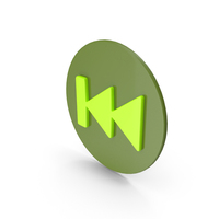 Green Previous Track Media Player Icon PNG & PSD Images
