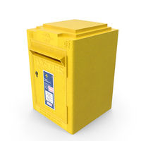 French Yellow Metal Mailbox PNG & PSD Images
