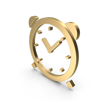 Golden Clock Symbol PNG & PSD Images