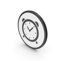 Black & White Round Clock Symbol PNG & PSD Images
