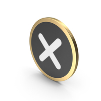Black & Golden Wrong Icon PNG & PSD Images