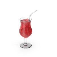 Red Juice Glass With Straw PNG & PSD Images