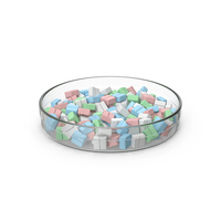 Colorful Pills In Petri Dish PNG & PSD Images