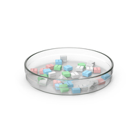 Colored Pills In Petri Dish PNG & PSD Images