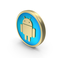 Gold Android Coin PNG & PSD Images