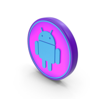 Blue & Pink Android Coin PNG & PSD Images
