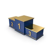 Navy Blue Podium With Gold Top PNG & PSD Images