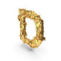 Gold Splash Capital Letter D PNG & PSD Images