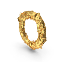 Gold Splash Capital Letter O PNG & PSD Images