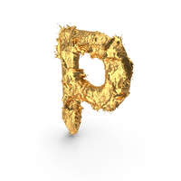 Gold Splash Capital Letter P PNG & PSD Images