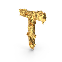 Gold Splash Capital Letter T PNG & PSD Images