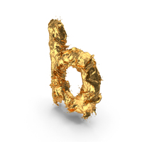 Gold Splash Small Letter B PNG & PSD Images