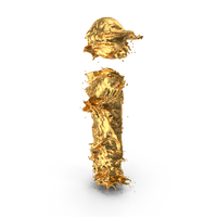 Gold Splash Small Letter i PNG & PSD Images