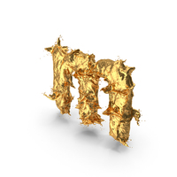 Gold Splash Small Letter m PNG & PSD Images