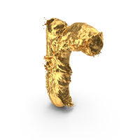 Gold Splash Small Letter r PNG & PSD Images