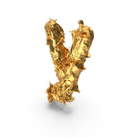 Gold Splash Small Letter y PNG & PSD Images