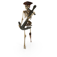 Worn Skeleton Pirate Holding An Anchor PNG & PSD Images