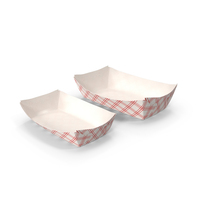 Paper Food Boat Tray Red Checker Set PNG & PSD Images