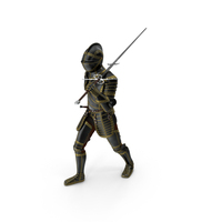 中世纪骑士黑金全盔甲步行姿势PNG和PSD图像