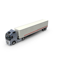 Cabover 4x2货车带拖车PNG和PSD图像