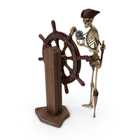 Worn Skeleton Pirate Streering Ship Captain Wheel With Compass PNG & PSD Images