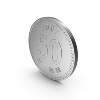 South Korea 50 Won 2007 Coin PNG & PSD Images
