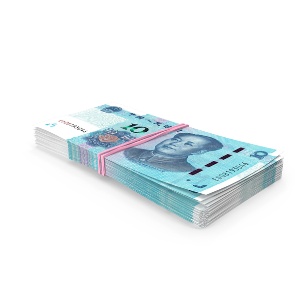 Stack of Chinese 10 Yuan 2019 Banknotes PNG & PSD Images