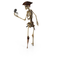 Worn Skeleton Pirate Looking At Compass PNG & PSD Images
