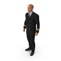 Airline Pilot with Fur Standing PNG & PSD Images