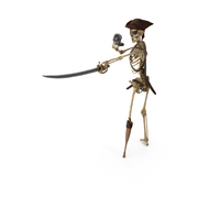Worn Skeleton Pirate Looking At Compass Direction Pointing Sword PNG & PSD Images
