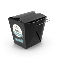 Black Paper Chinese Takeout Box 16 Oz PNG & PSD Images