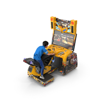 Boy on Storm Riders Motorcycle Racing Arcade Game Fur PNG & PSD Images