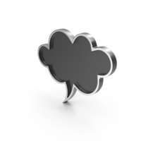 Cloud Label Icon Silver Black PNG & PSD Images