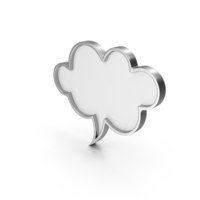 Cloud Label Icon White Silver PNG & PSD Images