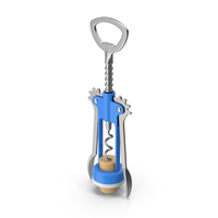 Blue Corkscrew With Cork PNG & PSD Images