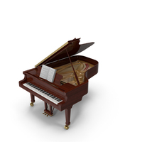 Grand Piano with Music Notes Book PNG & PSD Images