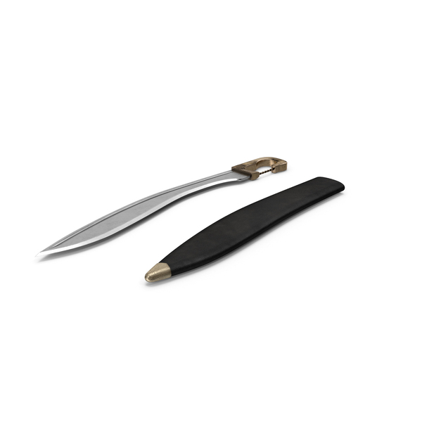 Greek Sword Falcata with Sheath PNG & PSD Images