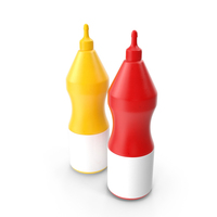 Ketchup and Mustard Plastic Bottles PNG & PSD Images